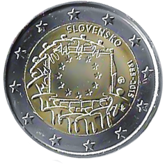 2015-Slovakia-2-euro-coin-30th-anniversary-of-the-EU-flag