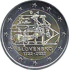 2022-Slovakia-2-euro-coin-300th-anniversary-of-the-construction-of-continental-Europe-first-atmospheric-steam-engine-for-draining-mines